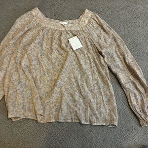 LC Lauren Conrad Beige Peasant Top XL